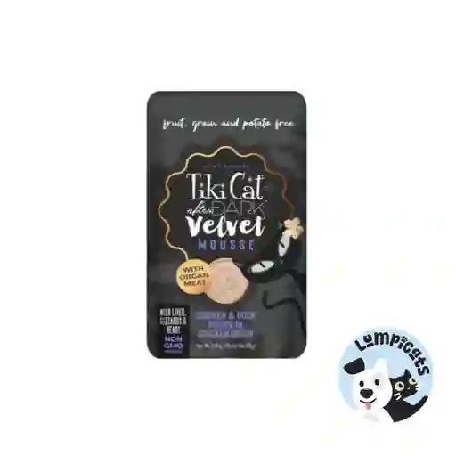 Tiki Cat After Dark Velvet Mousse - Pollo Y Pato En Caldo De Pollo - 80 Gr - Alimento Húmedo Para Gatos