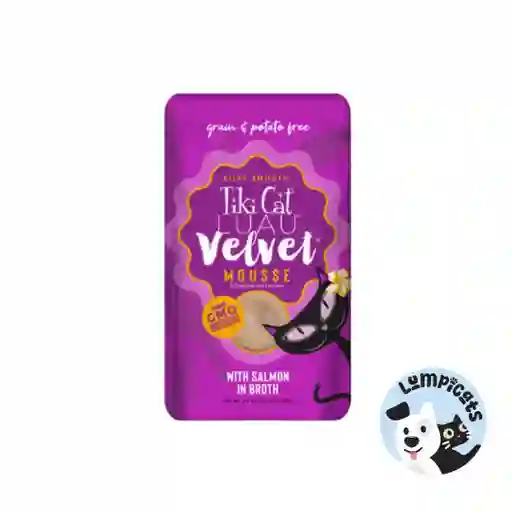 Tiki Cat Luau Velvet Mousse - Salmon En Caldo - 80 Gr - Pouch Alimento Húmedo Para Gatos