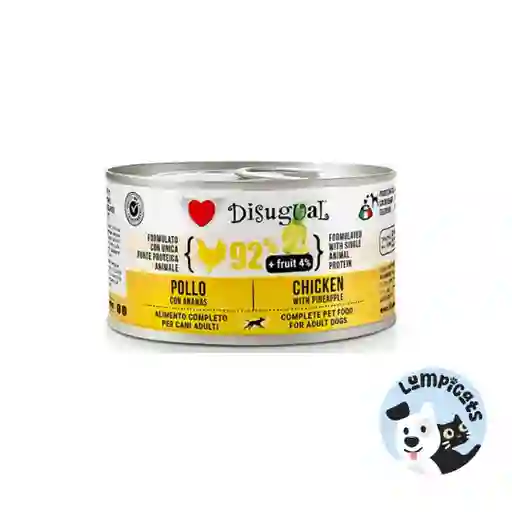 Disugual Dog Fruit - Pollo Y Piña Lata Por 150 Gr Alimento Húmedo Para Perros