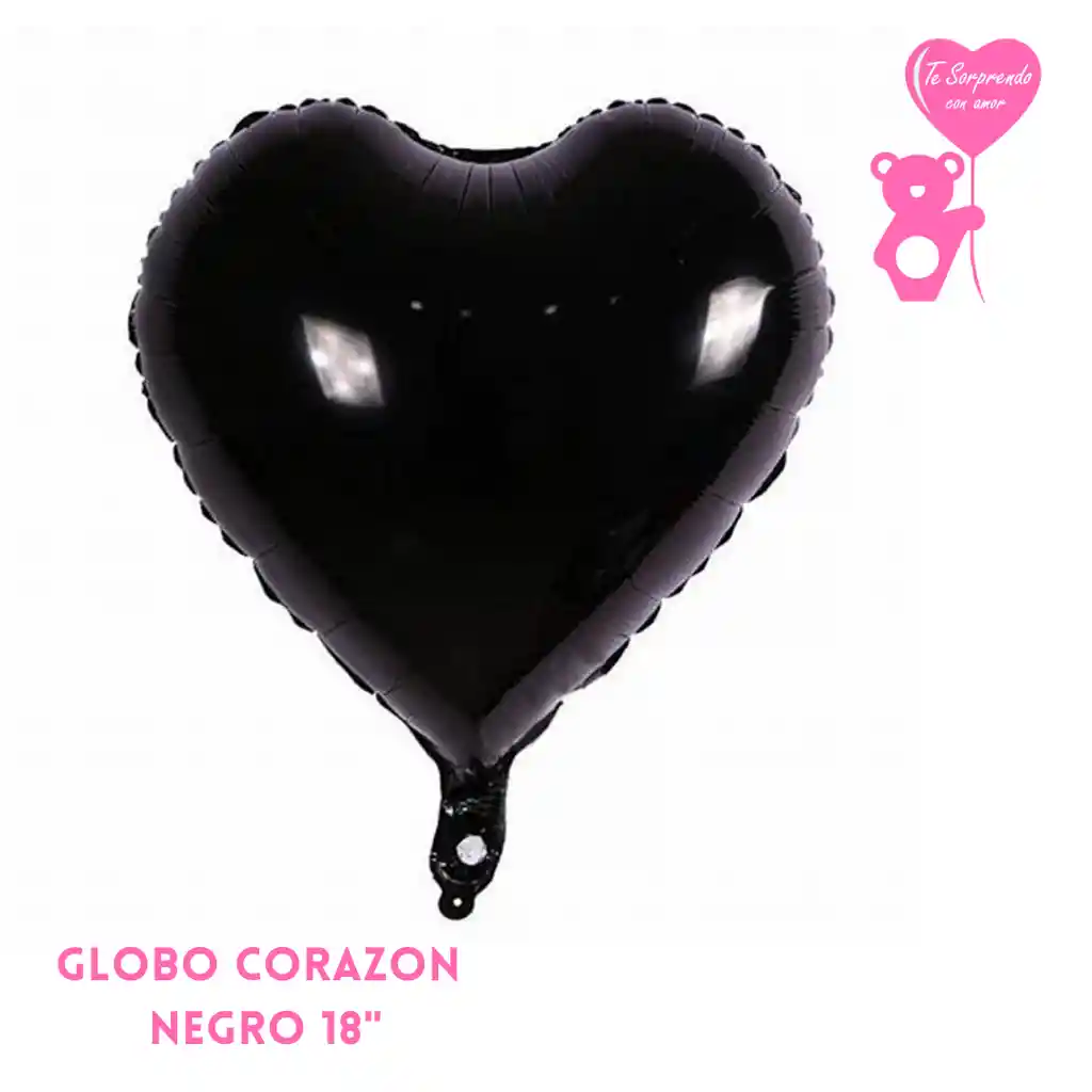 Globo Corazon Negro 18"