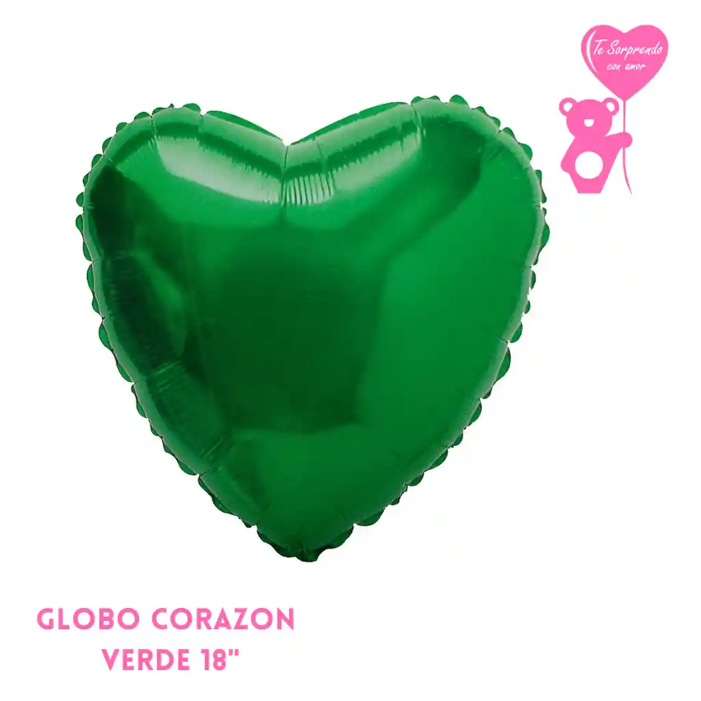 Globo Corazon Verde 18"