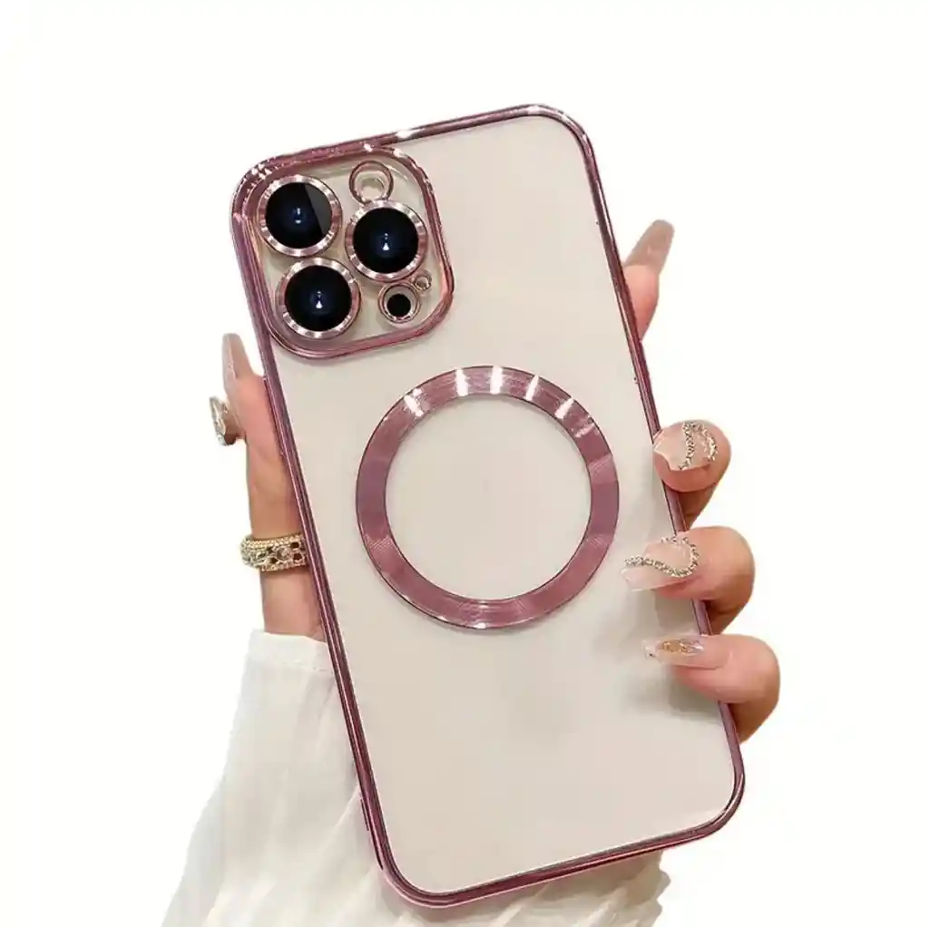 Funda O Case Para Iphone 14 Pro Magsafe Oro Rosa