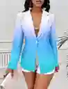 Blazer De Cuello Con Solapa Con Botón