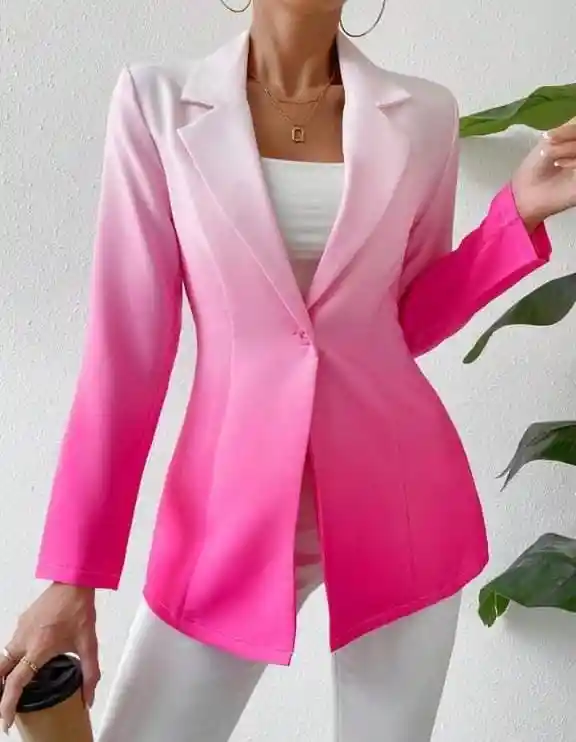 Blazer De Cuello Con Solapa Con Botón