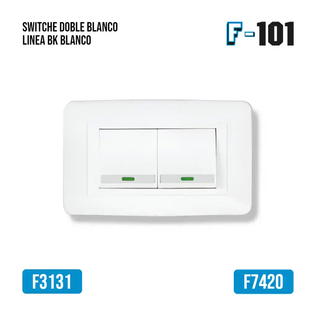 Switche Doble Blanco Linea Bk Zfr39