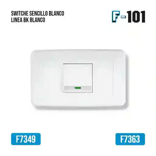 Switche Sencillo Blanco Linea Bk Zfr38