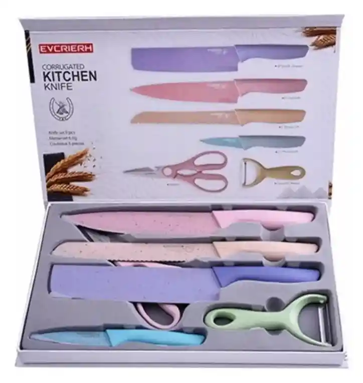 Set De Cuchillos En Cerámica Quitchen 6 Piezas