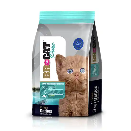 Br For Cat Pure Gatitos Salmón X 3 Kg