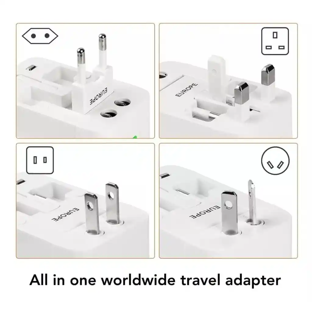 Adaptador De Corriente Universal Internacional Us/eu/la/asn