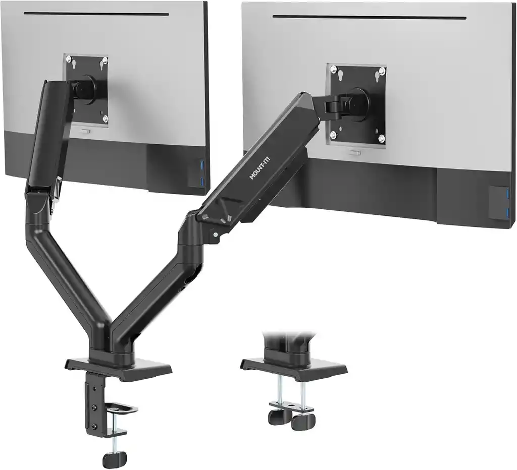 Soporte Base Monitor Doble Rota 360° 2 Pantallas De 17 A 32