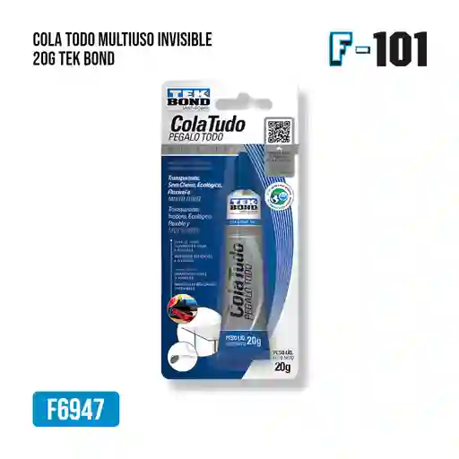 Cola Todo Multiuso Invisible 20g Tekbond