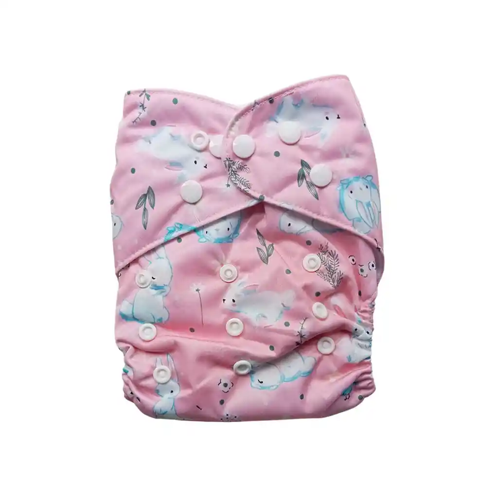 Pañal De Tela Ecológico Para Bebés Rosa - Conejos