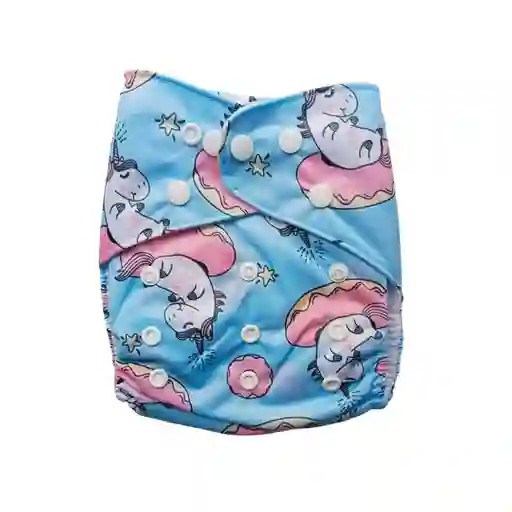 Pañal De Tela Ecológico Para Bebés Celeste - Unicornios
