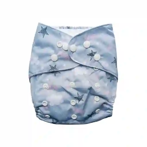 Pañal De Tela Ecológico Para Bebés Gris - Nubes
