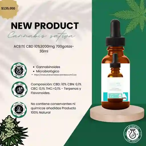 Aceite Cbd 10% - 30ml - 3000mg Cbd Gotas