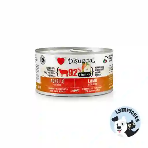 Disugual Dog Fruit - Cordero Y Pera Lata Por 150 Gr Alimento Húmedo Para Perros