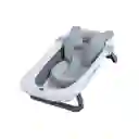 Bañera Para Bebe Plegable Con Termómetro Y Almohadilla Antideslizante Gris
