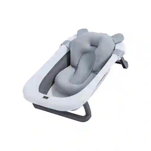 Bañera Para Bebe Plegable Con Termómetro Y Almohadilla Antideslizante Gris