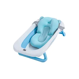 Bañera Para Bebe Plegable Con Termómetro Y Almohadilla Antideslizante Celeste