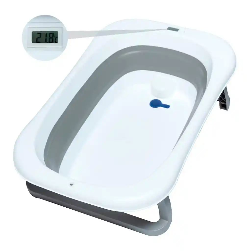 Bañera Para Bebe Plegable Con Termómetro Y Almohadilla Antideslizante Rosado