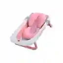 Bañera Para Bebe Plegable Con Termómetro Y Almohadilla Antideslizante Rosado
