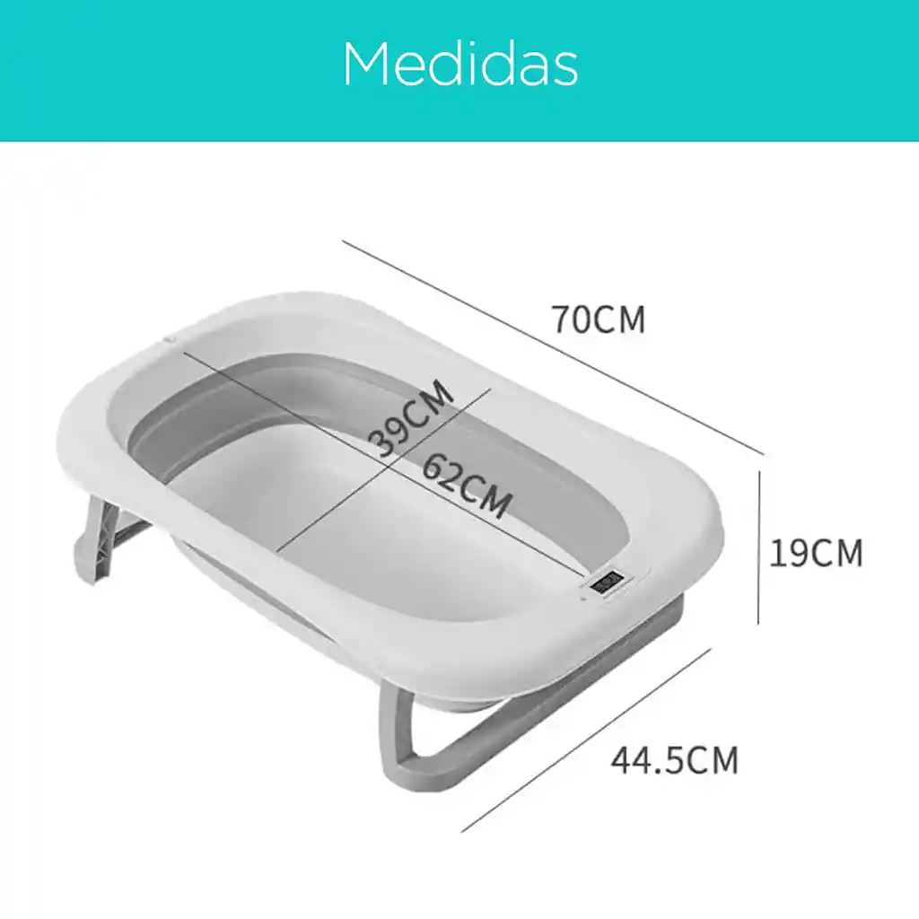 Bañera Para Bebe Plegable Con Termómetro Y Almohadilla Antideslizante Rosado
