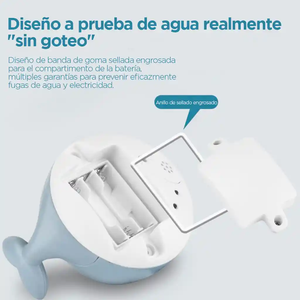 Juguete De Baño Flotante Con Luz Y Aspersor De Agua En Diseño De Ballena Colores Neutros Blanco