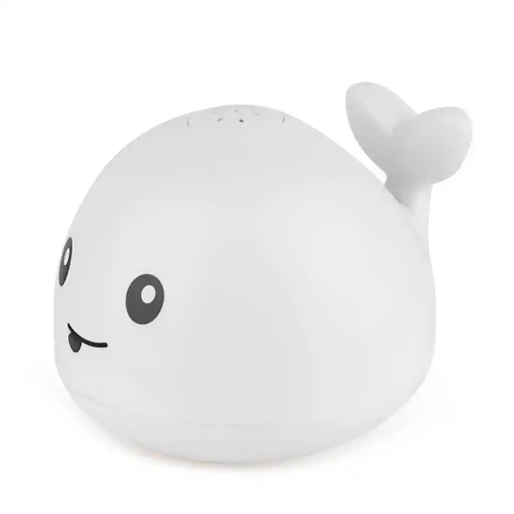 Juguete De Baño Flotante Con Luz Y Aspersor De Agua En Diseño De Ballena Colores Neutros Blanco