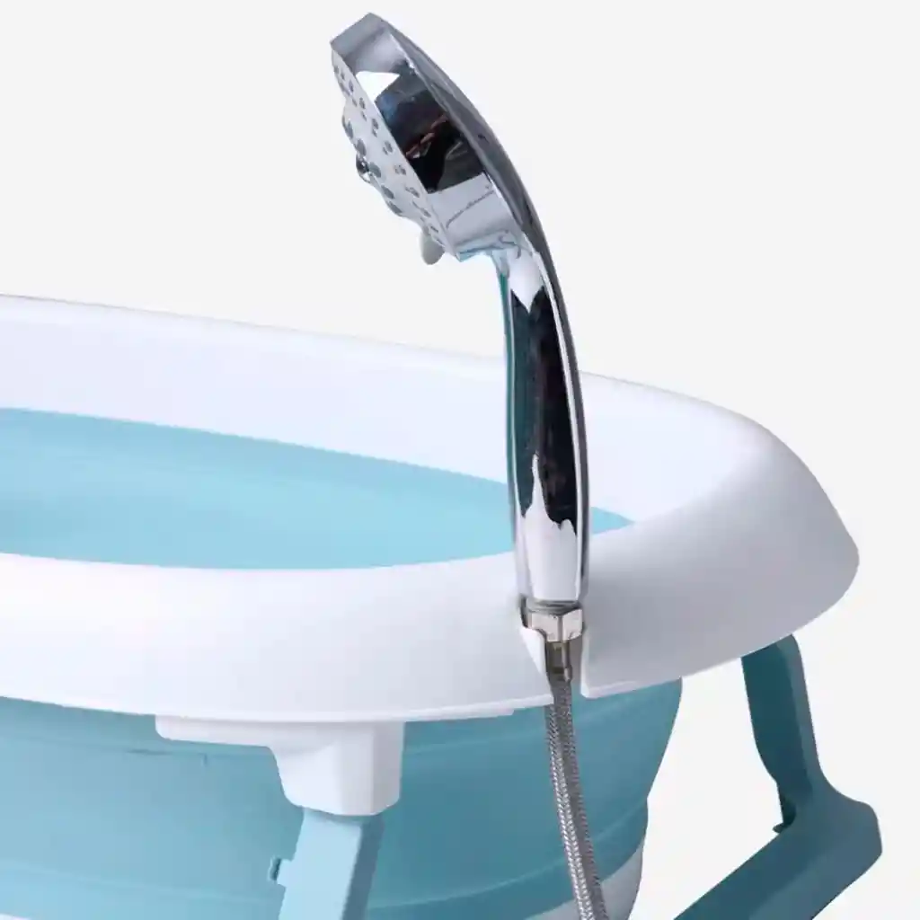 Bañera Plegable Ovalada, Con Tapón Para Agua, Durable Y De Gran Tamaño Azul