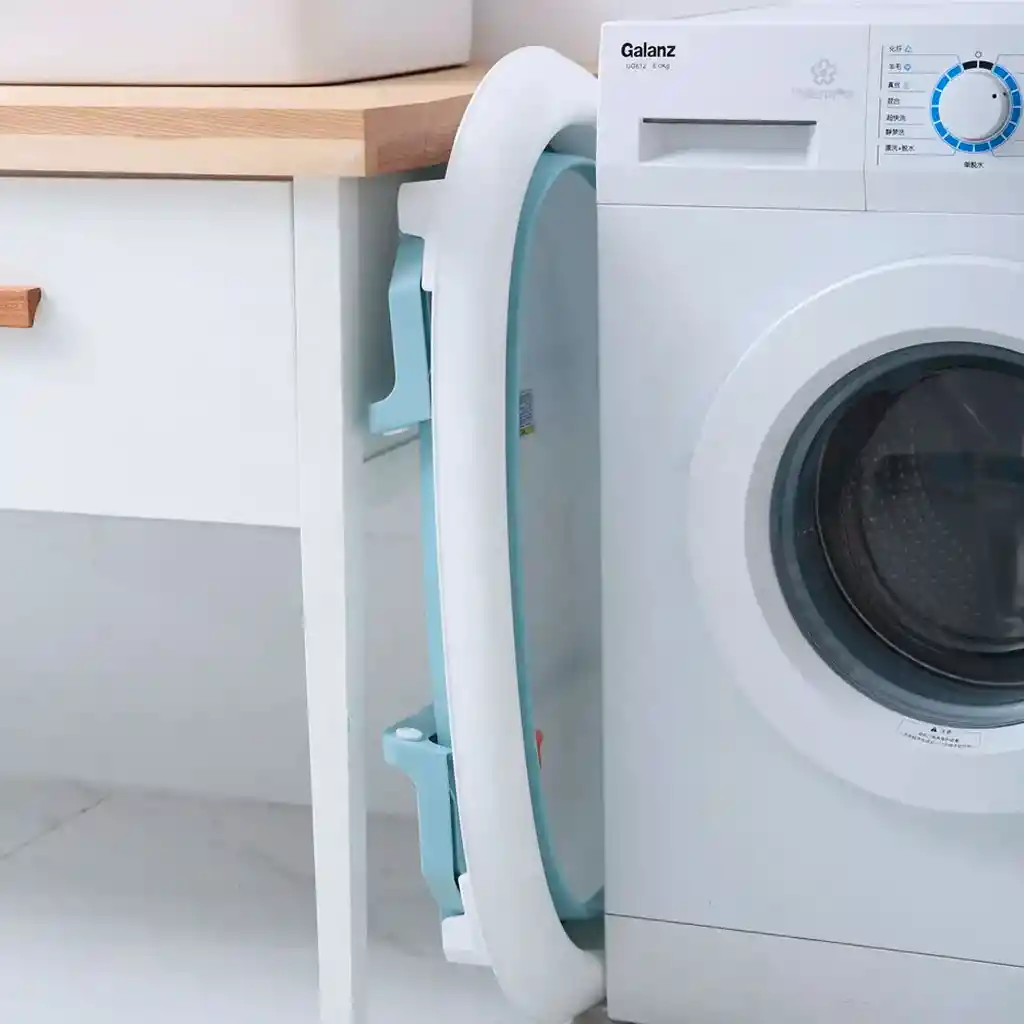 Bañera Plegable Ovalada, Con Tapón Para Agua, Durable Y De Gran Tamaño Azul