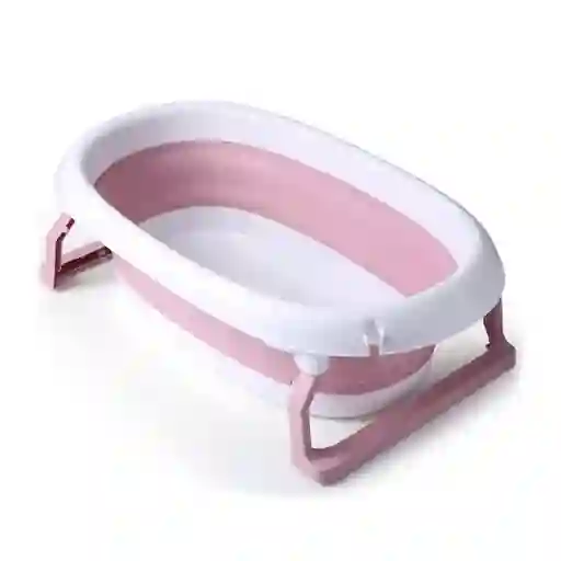 Bañera Plegable Ovalada, Con Tapón Para Agua, Durable Y De Gran Tamaño Rosa