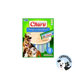 Inaba Dog Snack Churu 8 Piezas - - Pollo Y Atun 160 Gr Alimento Para Perros