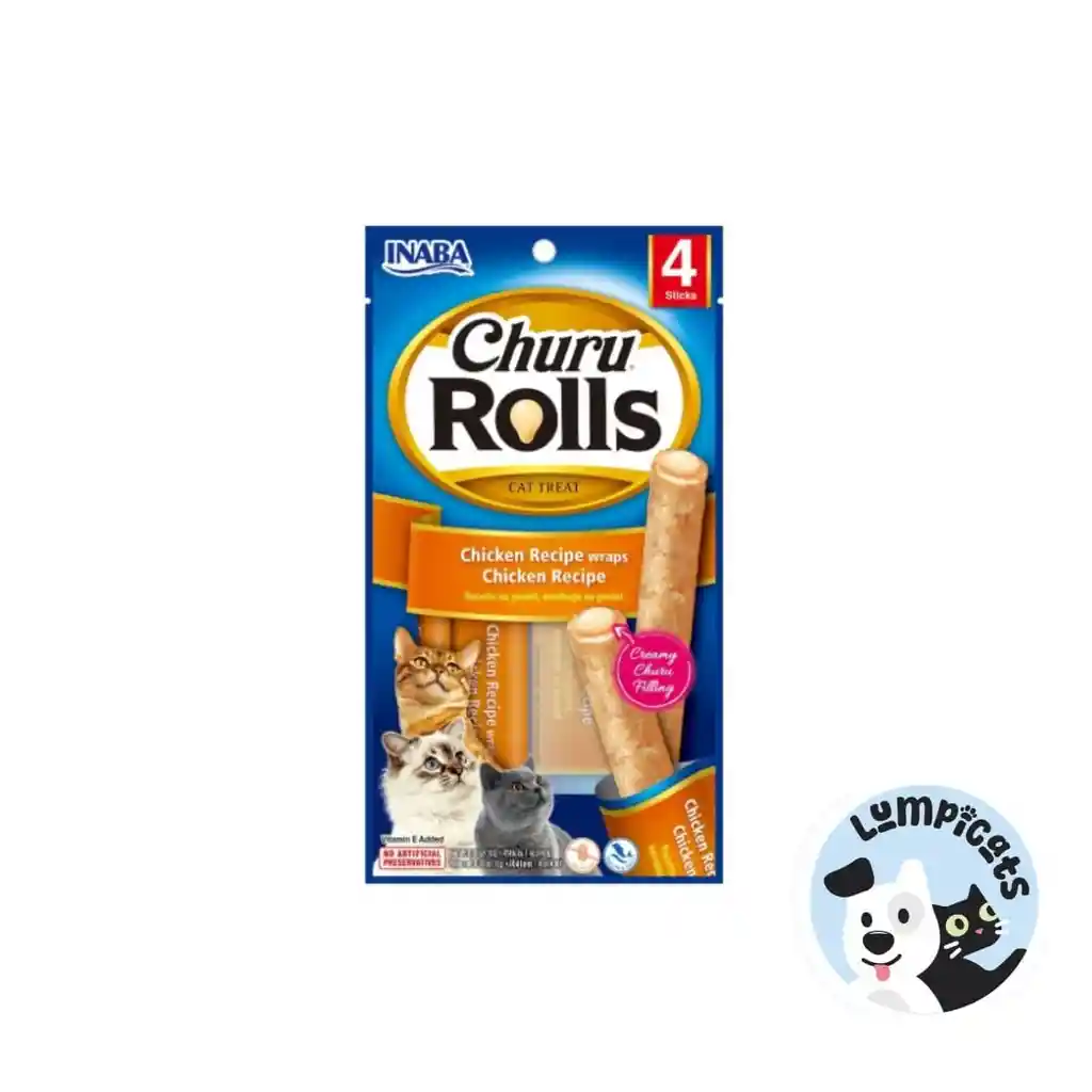 Inaba Cat Snack Churu - Rolls 4p 40 Gr Alimento Húmedo Para Gatos