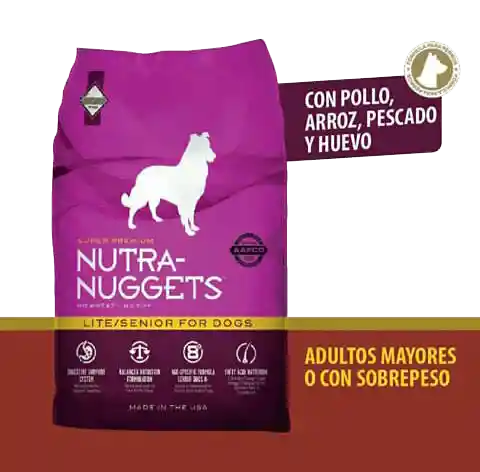 Nutra Nuggets Para Perro Lite Senior 1 Kg Pollo Nutra Nuggets Perros Lite Senior