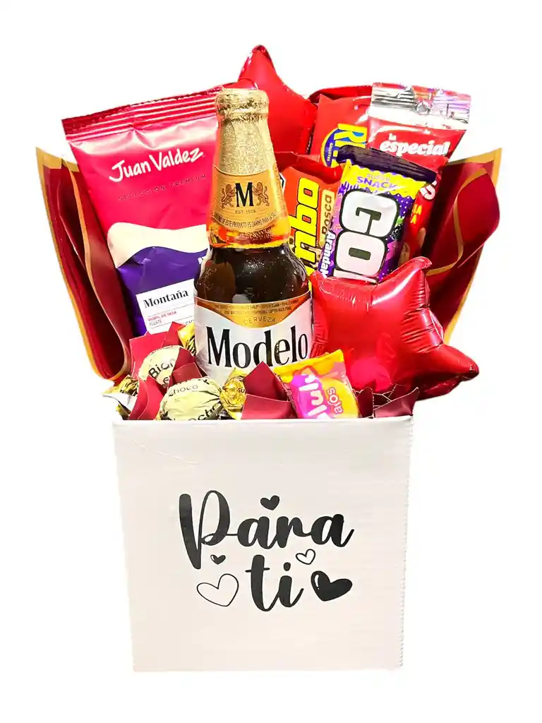 Regalo Especial Con Cerveza Modelo, Chocolates Y Café - Feliz Dia - Feliz Cumpleaños - Amigos -persona Especial