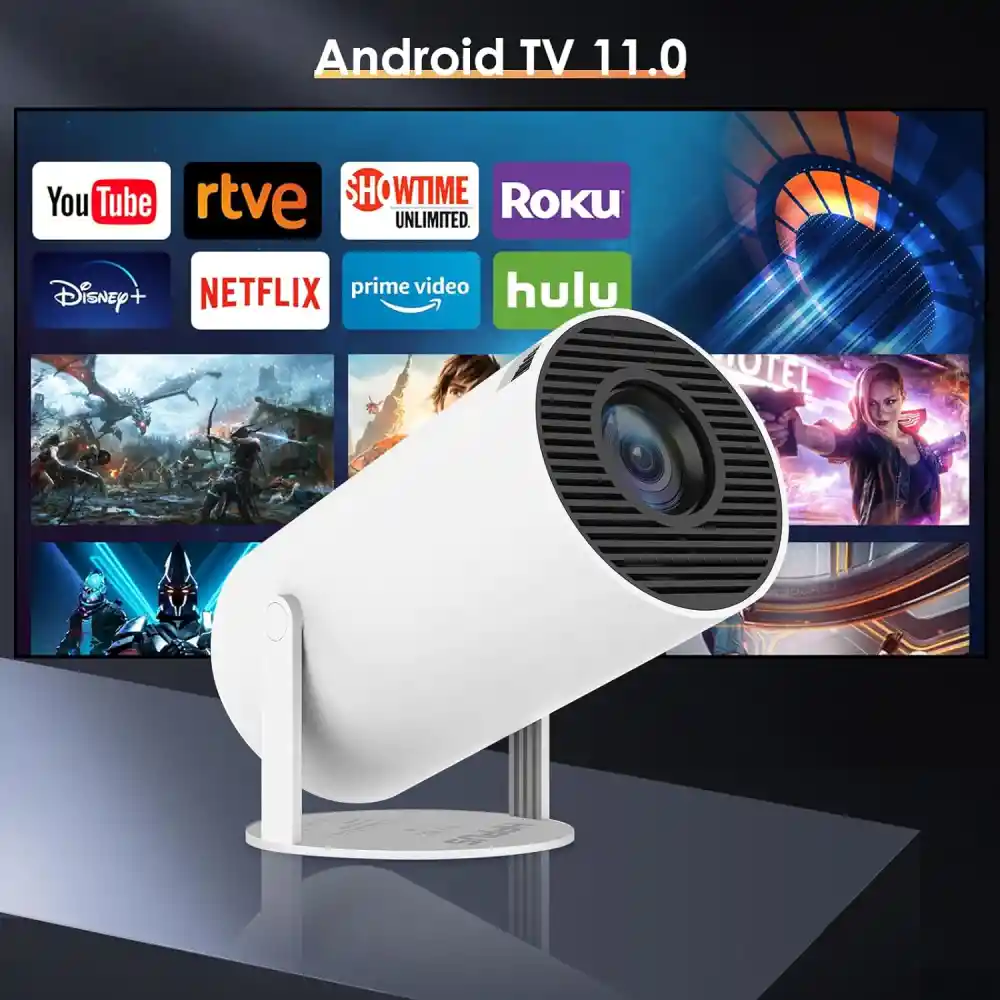 Proyector Inteligente Android Tv 11 Wifi Bt 200ansi Hy300