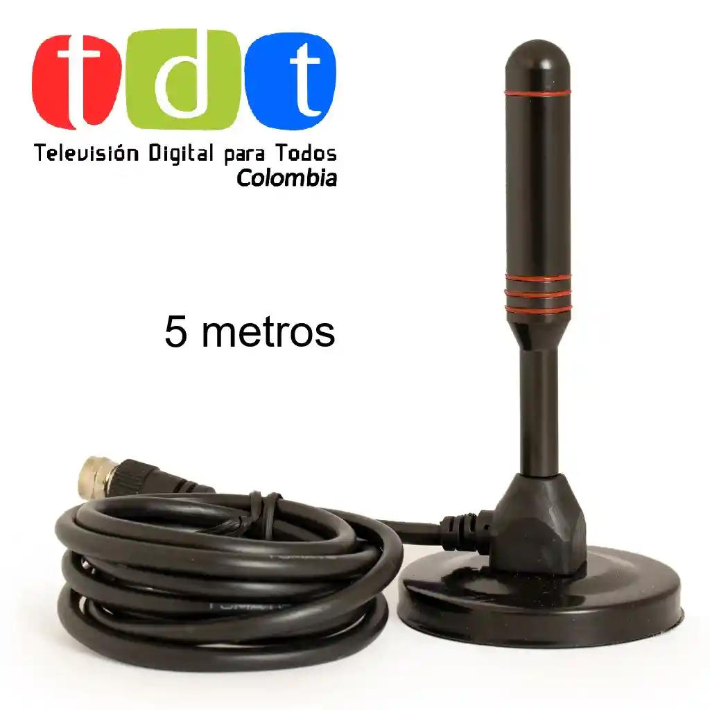 Antena Digital Tdt Con Base Magnética Y Cable De 5m