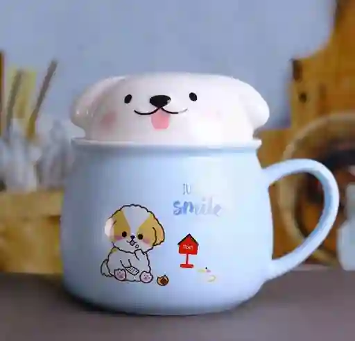 Mug Pocillo Perritos Con Tapa