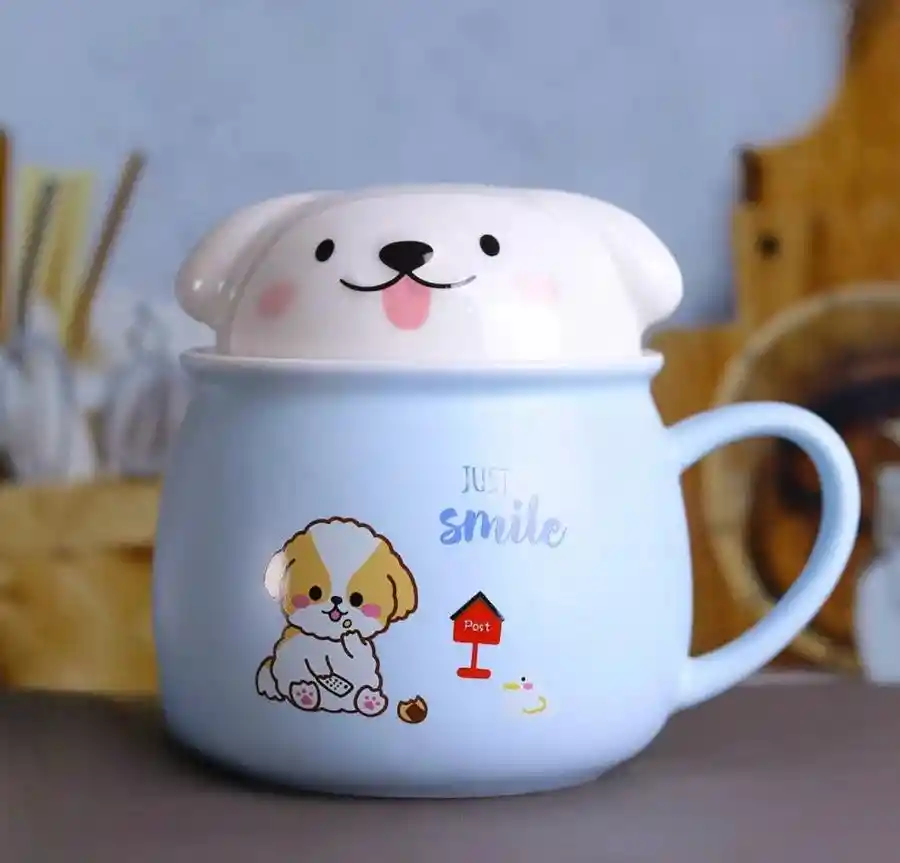 Mug Pocillo Perritos Con Tapa