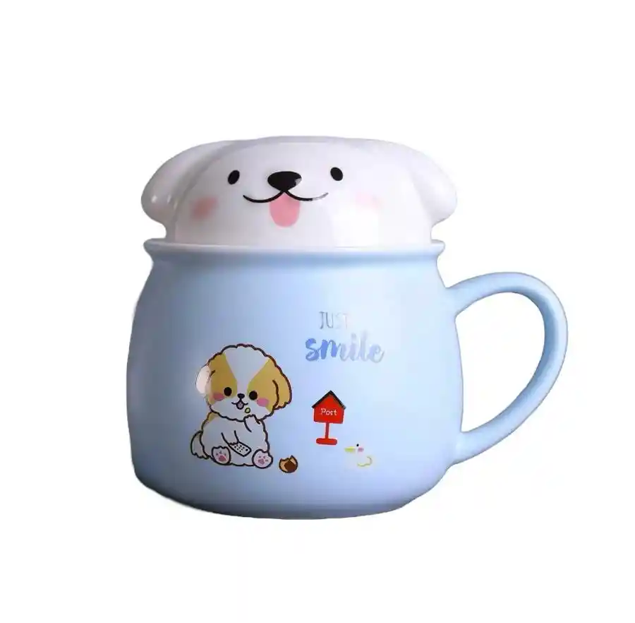 Mug Pocillo Perritos Con Tapa