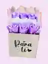 Regalo Para Princesas Especial Caja De Rosas Lila Y Blancas Eternas - Flores Inmortalizadas - Flores Eternas Feliz Dia - Feliz Cumpleaños - Amigos -persona Especial