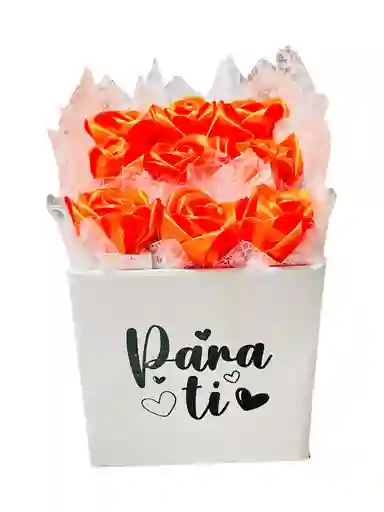 Regalo Para Princesas Especial Caja De Rosas Eternas Color Naranja - Flores Inmortalizadas - Flores Eternas Feliz Dia - Feliz Cumpleaños - Amigos -persona Especial