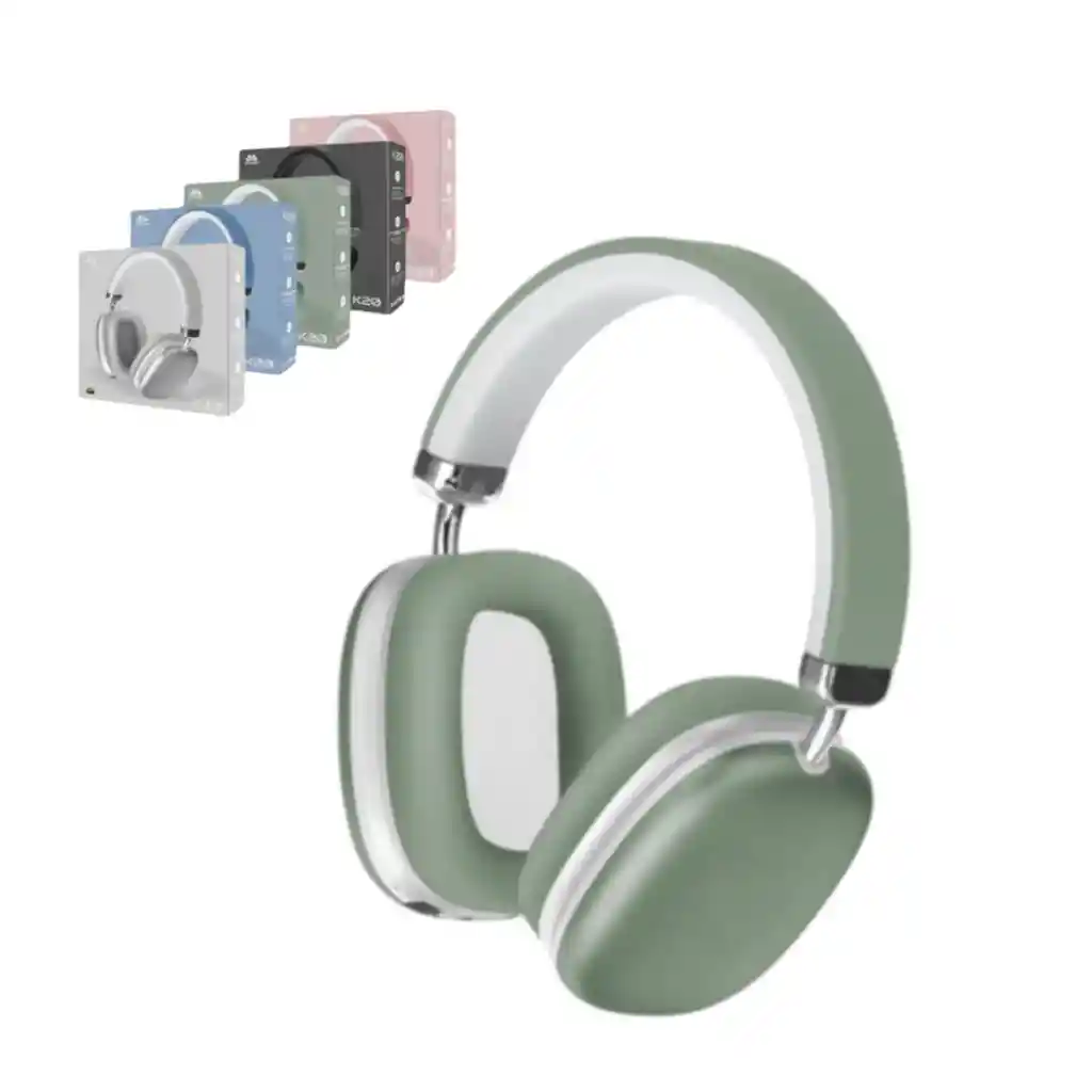 Audífonos Diadema Inalámbricos Bluetooth Movisun K20 Con Micrófono Color Verde