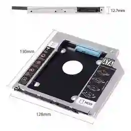 Caddy Adaptador Agrega Segundo Disco Duro Sata O Ssd A Pc Portatil Cd Dvd 12.7 Mm