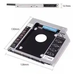 Caddy Adaptador Agrega Segundo Disco Duro Sata O Ssd A Pc Portatil Cd Dvd 12.7 Mm