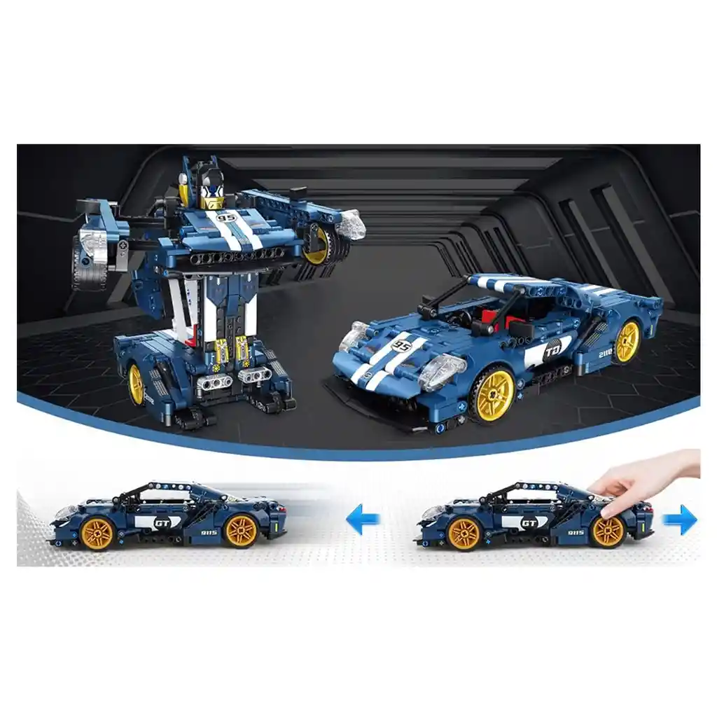 Qlt Blocks Transformer Robot Carro De Carrera 609 Piezas Armable