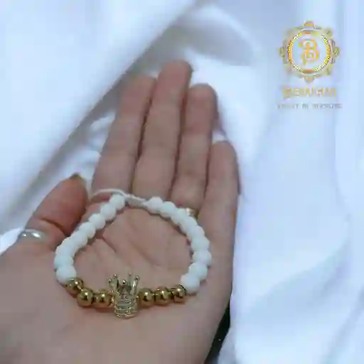 Pulsera Corona Real Blanca