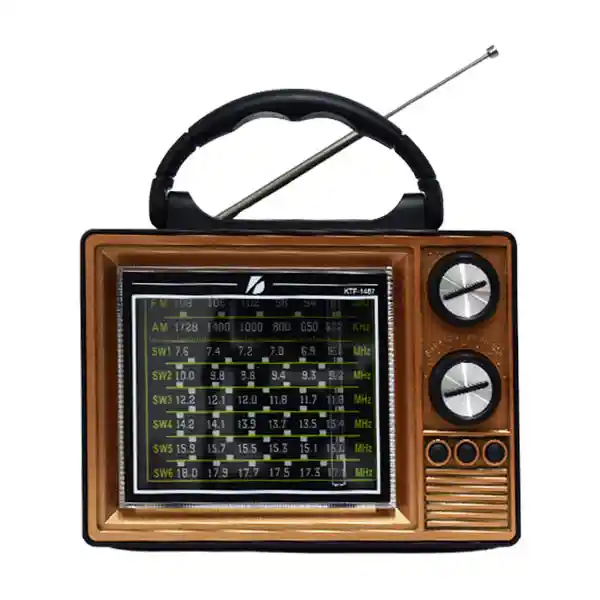 Radio Diseño Antiguo Recargable, Am, Fm, Sw Bluetooth, Usb, Sd, Linterna, Power Bank- Ginebra Ktf-1487