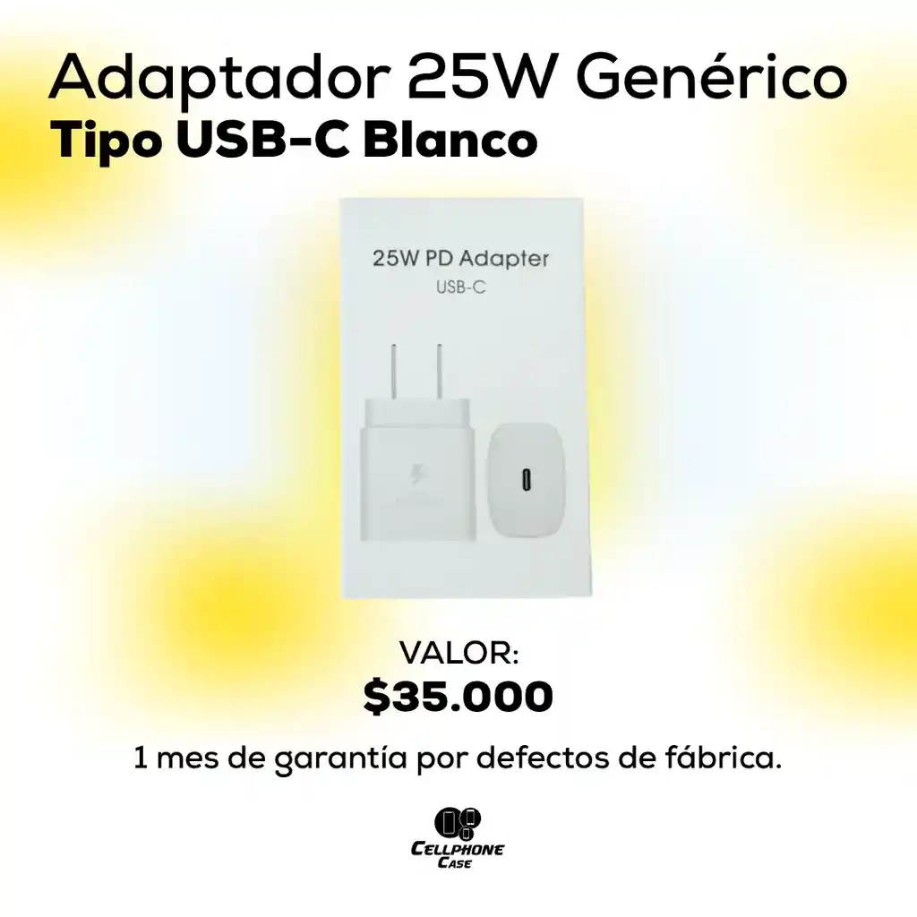 Adaptador 25w Usb-c Genérico Blanco