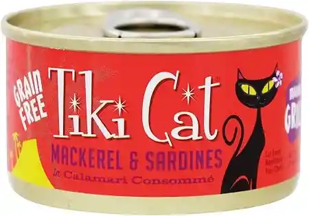 Lata Tiki Cat Grill Mackerel Sardines Recipe In Calamari Consomme 80 Gr